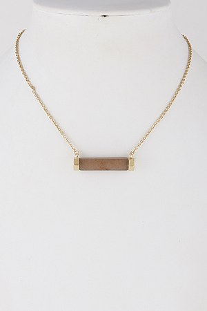Simple Yet Classy Rectangle Stone Necklace 6ICC4